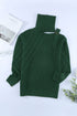 Strapped Cut Out Shoulder Turtleneck Sweater